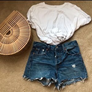 Distressed Levi’s shorts